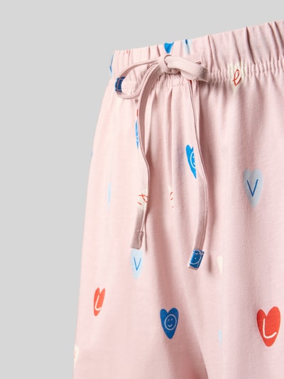 Produktfoto, Pyjama-Shorts mit elastischem Bund von Jake*s Casual in Rosa mit buntem Allover-Look aus Reine Baumwolle, Regular-Fit