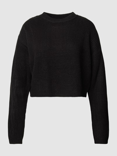 Only Cropped Strickpullover mit Strukturmuster Modell 'MALAVI' Black 2