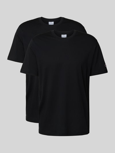 CHAMPION T-Shirt mit Logo-Badge im 2er-Pack Black 2