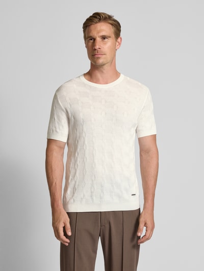 JOOP! Collection Bluzka z dzianiny z okrągłym dekoltem model ‘Mailon’ Złamany biały 4