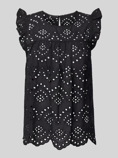 Pieces Loose Fit Blusentop aus reiner Baumwolle Modell 'VILDE' Black 2