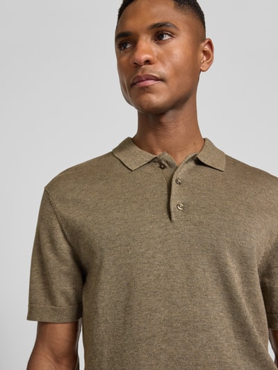 Casual Friday Regular Fit Poloshirt mit Knopfleiste Modell 'BELLS' Schoko 3