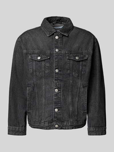 REVIEW Jeansjack met strookzakken Zwart - 2