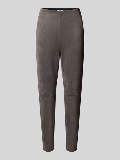 Christian Berg Woman Broek in leerlook met elastische band Grafiet - 2