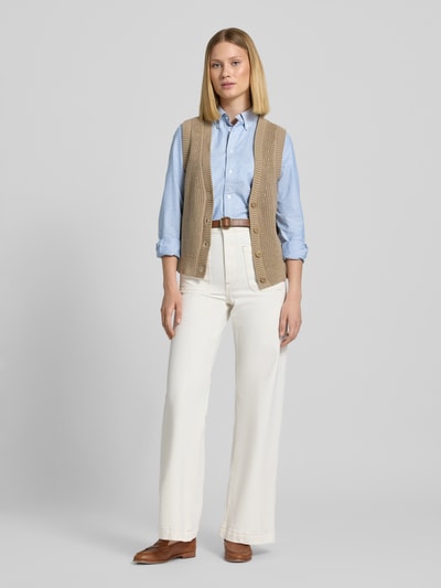 Polo Ralph Lauren Regular fit overhemdblouse met logostitching Lichtblauw gemêleerd - 1