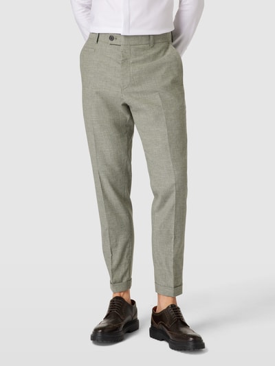 Strellson Stoffen broek met persplooien, model 'Luc' Lindegroen - 4