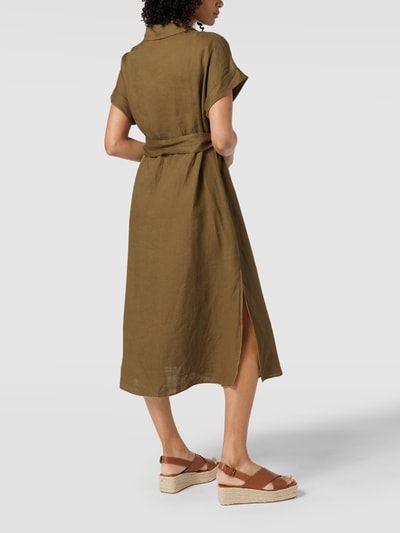 Mango Hemdblusenkleid mit Taillenband Khaki 5