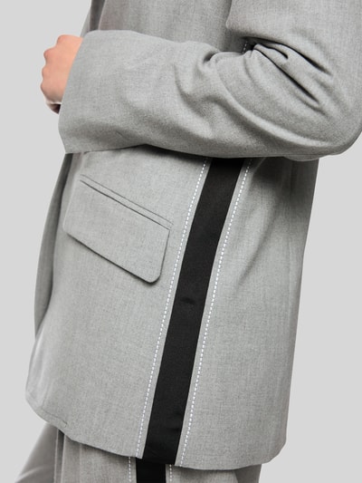 Marc Cain Regular Fit Longblazer mit Kontraststreifen Mittelgrau 6