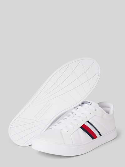 Tommy Hilfiger Ledersneaker mit Kontraststreifen Modell 'ICON COURT' Weiss 3