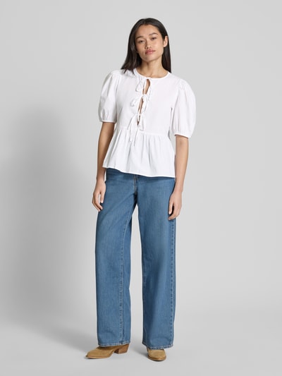 Pieces Relaxed Fit Tunika in Wickeloptik Modell 'JOLLY' Weiss 1