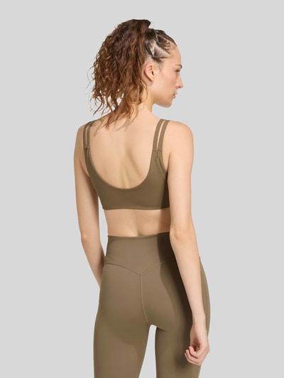 adidas Training Sport-BH mit Logo-Print Modell 'TWIST' Taupe 3