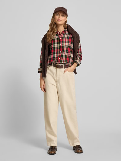 Polo Ralph Lauren Relaxed fit overhemdblouse met labelstitching Rood gemêleerd - 1