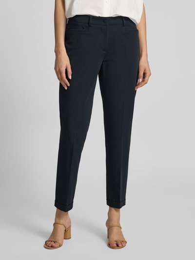 Cambio Slim Fit Stoffhose mit Bügelfalten Modell 'KATHREEN' Marine 4