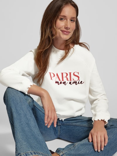 Rich & Royal Sweatshirt met statementprint Offwhite - 3