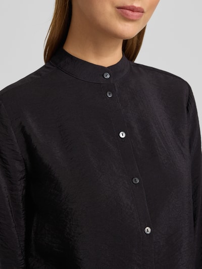 Milano Italy Bluzka o kroju regular fit z wiązanym detalem Czarny 3