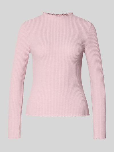 Produktfoto, różowa fakturowana bluzka z długim rękawem Slim Fit Langarmshirt mit Viskose-Anteil model 'EMMA' von ONLY, damska bluzka z długim rękawem