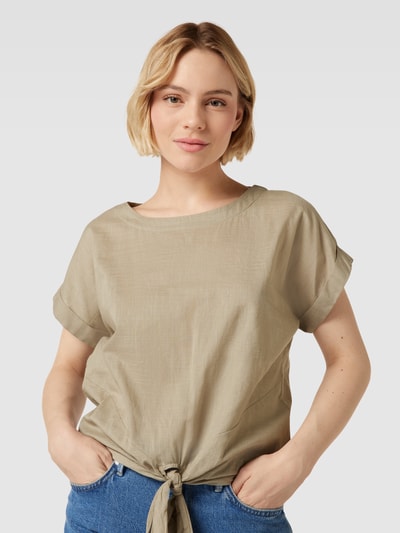 Christian Berg Woman Blusenshirt aus Baumwolle mit Knotendetail Schilf 3