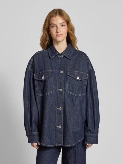 Gina Tricot Bluzka jeansowa o kroju Oversized z czystej Bawełna Jeansowy niebieski 4