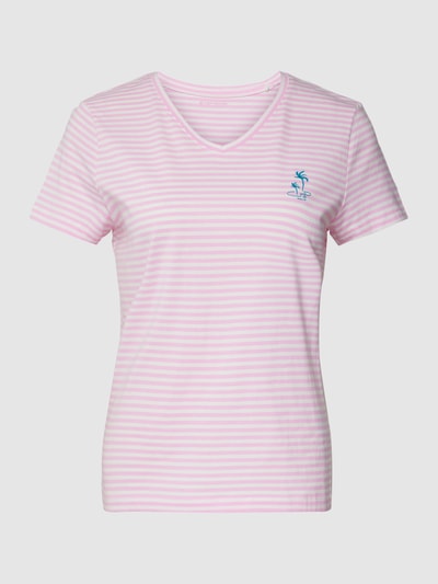 Tom Tailor T-Shirt aus Baumwolle mit Streifenmuster Rose 2