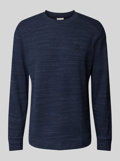 Tom Tailor Regular Fit Sweatshirt aus Baumwoll-Mix in Melange Dunkelblau 2