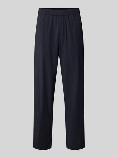Produktfoto, Hose mit elastischem Bund und Gesäßtaschen von ARMANI EXCHANGE, czarne spodnie z mieszanki materiałów z dodatkiem streczu, krój relaxed fit, elastyczny pas, kieszenie z tyłu, szerokość w rozmiarze 32: 40 cm, długość wewnętrzna nogawki w rozmiarze 32: 79 cm