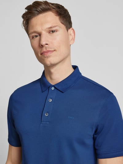 Brax Regular fit poloshirt met labelprint, model 'Pete' Blauw - 3