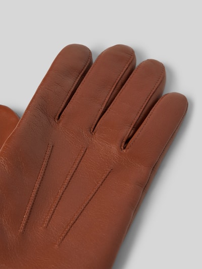 Roeckl Handschuhe aus Leder mit Ziernähten Modell 'Coburg' Cognac 3