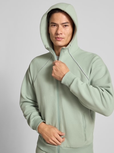 BOSS Green Regular fit sweatjack van katoenmix Lichtgroen - 3