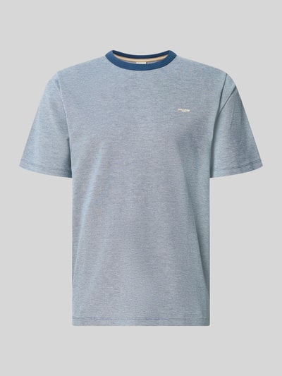 Produktfoto, Regular Fit T-Shirt aus Baumwoll-Mix Modell 'Alves' von JACK & JONES in Hellblau mit Rundhalsausschnitt und Logo-Detail. Damen T-Shirt, Rückenlänge bei Größe M 70 cm.