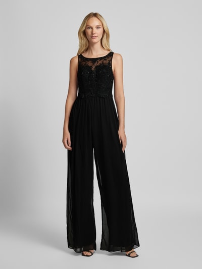 Laona Jumpsuit mit floralem Spitzenbesatz Black 4