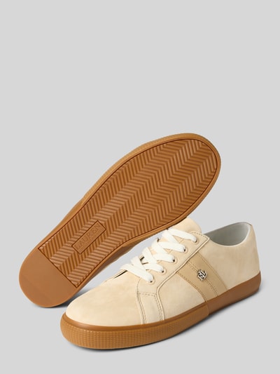 Lauren Ralph Lauren Sneakers van leer met labelapplicatie, model 'JANSON II' Zand - 4