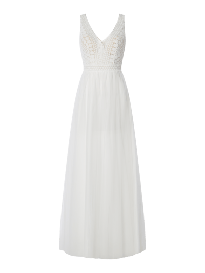 Luxuar Brautkleid aus Häkelspitze und Mesh Offwhite 1