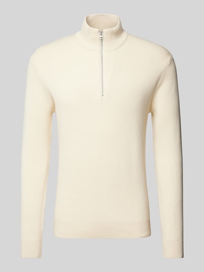 Only & Sons Regular fit gebreide pullover met opstaande kraag, model 'PHIL' Ecru - 2