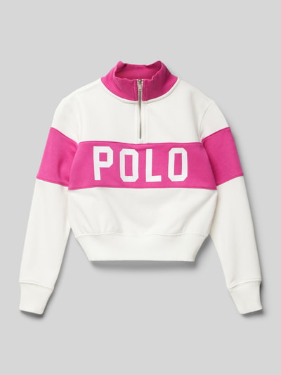 Polo Ralph Lauren Kids Cropped Sweatshirt mit Label-Print Pink 1