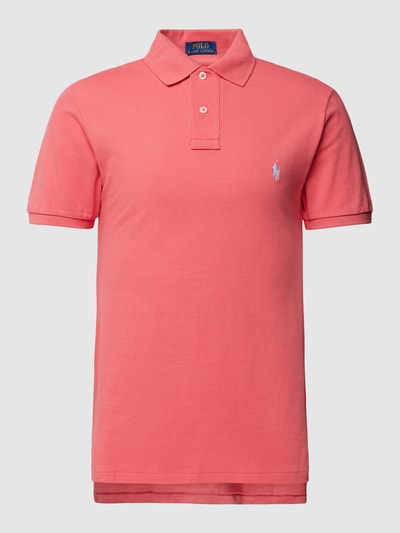 Polo Ralph Lauren Slim fit poloshirt met logostitching Lichtrood gemêleerd - 2