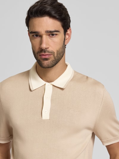 Gant Slim Fit Poloshirt mit Label-Stitching Beige 3