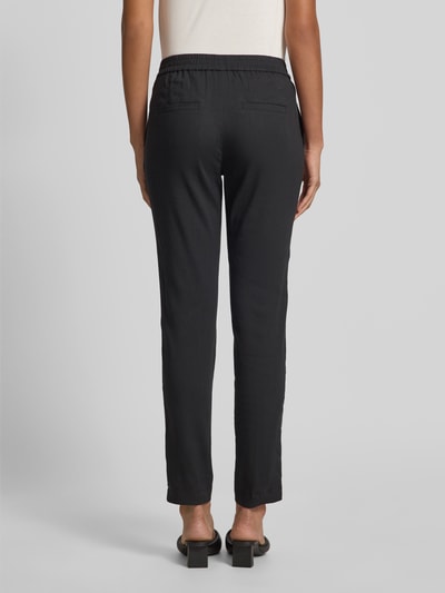 Marc Cain Regular fit broek van linnenmix met elastische band Zwart - 5