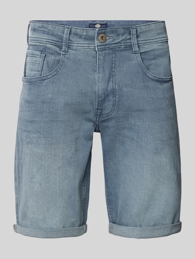 Petrol Korte regular fit jeans in 5-pocketmodel, model 'BULLSEYE' Rookblauw - 2