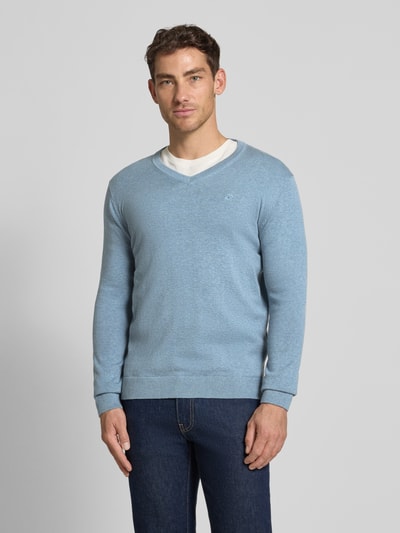 Tom Tailor Regular Fit Strickpullover aus reiner Baumwolle Jeansblau 4