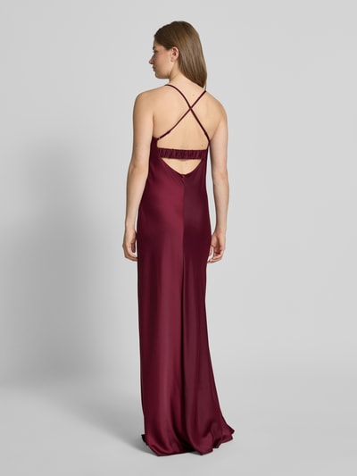 V.M. Abendkleid mit Wasserfall-Ausschnitt Bordeaux 5
