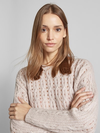 Luisa Cerano Strickpullover aus Woll-Mix mit Rundhalsausschnitt Sand 3