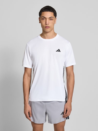 adidas Training t-shirt o kroju regular fit z detalem z logo model 'WE BAS 3S T' Biały 4