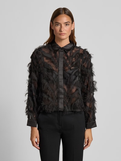 Selected Femme Regular Fit Hemdbluse in semitransparenter Optik Modell 'MYLINE' Black 4