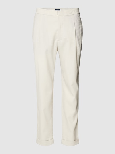 MCNEAL Tapered fit stoffen broek met structuurmotief Offwhite - 2