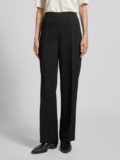 Vero Moda Straight fit stoffen broek met persplooien, model 'EVE' Zwart - 4