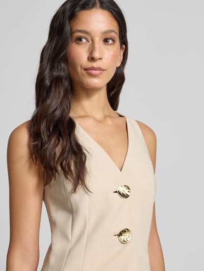 Forever New Weste mit V-Ausschnitt Modell 'Lulu' Sand 3