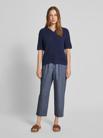 JAKE*S STUDIO WOMAN Stoffen broek met verkorte pasvorm en elastische band Jeansblauw - 1