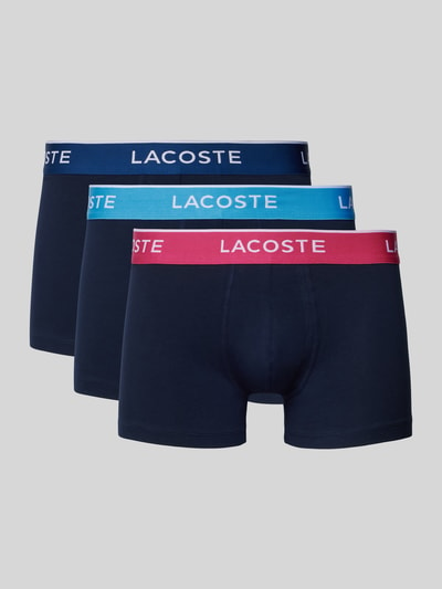 Lacoste Obcisłe bokserki z elastycznym paskiem z logo w zestawie 3 szt. Ciemnoniebieski 1