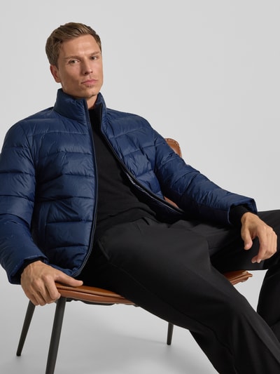 BOSS Regular fit gewatteerd jack met labelprint, model 'CIKO' Marineblauw - 3