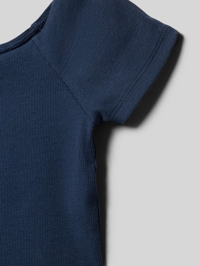 Produktfoto, Regular Fit T-Shirt aus Baumwoll-Mix von s.Oliver RED LABEL in Dunkelblau, fein gerippte Textur, kurze Ärmel, unifarben